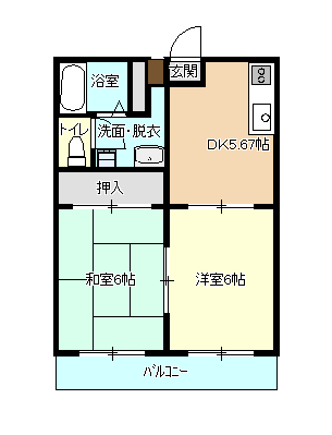 ベルメゾンYOSHI　（延岡市　片田町）＜２DK＞103号室