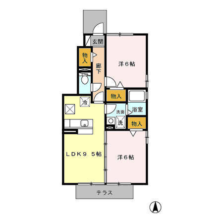 コーポ愛宕　（延岡市新小路）＜２DK＞101号室