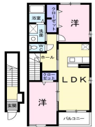 シャングリラ（日向市　向江）＜2LDK・2階＞201号室