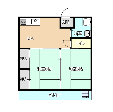 宮崎ハイツ　（延岡市　大貫町）＜２DK・両洋室＞201号室