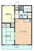 コーポ自由が丘 (延岡市 片田町)<2LDK>の間取り図
