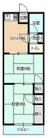 コーポ岡富　（延岡市　高千穂通）＜2DK＞の間取り図