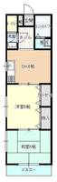 ハピネス（延岡市　出北４丁目）＜2DK・1階＞の間取り図