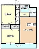 マリベール夏田 (延岡市 夏田町)<2LDK>の間取り図