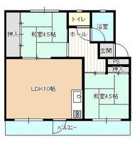 第１ナジマヤビル　（延岡市　伊達町１丁目）＜２LDK＞の間取り図