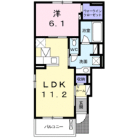 Anny　Sweet　(延岡市　古城町)＜1LDK・1階＞の間取り図