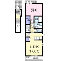 アル・グランツⅠ　(延岡市　昭和町)＜1LDK・2階＞の間取り図