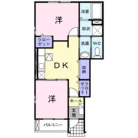 サウスウェーⅠ（延岡市　野田町）＜2DK・1階＞の間取り図