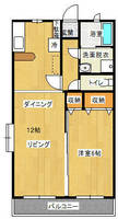 ハピネス（延岡市　昭和町）＜1LDK＞の間取り図