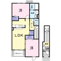 グレイスリバーＴ・Ｍ（野田）＜2LDK・2階＞の間取り図
