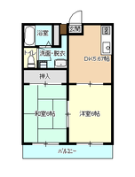 ベルメゾンYOSHI　（延岡市　片田町）＜２DK＞の間取り図