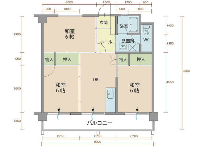 コーポラス二番館（延岡市　北小路）＜3DK＞