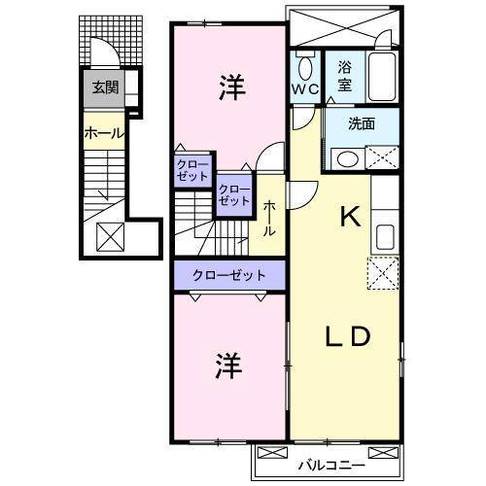 エレガンテ上町　（門川　上町）＜2LDK・2階＞