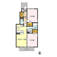 コーポ愛宕　（延岡市新小路）＜２DK＞の間取り図