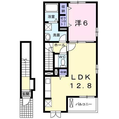 メロウソレイユⅡ　（日向市　伊勢ケ浜）＜1LDK・2階＞202号室