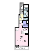 ラ・モンターニュ・ヴィレッジ（延岡市　古城町）＜1R・1階＞の間取り図