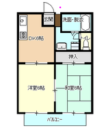 コーポ杜　（延岡　古城町）＜２DK＞の間取り図
