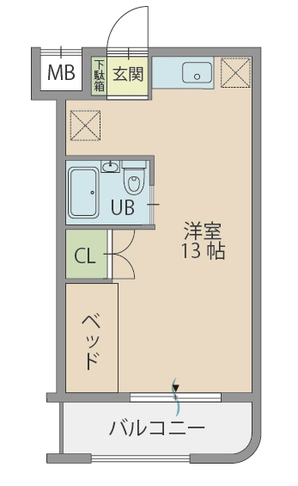 エクレール90　（延岡市　高千穂通）＜ワンルーム・Cタイプ＞403号室