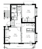 ハッピーヒルズⅠ　（日向市　財光寺）＜２LDK＞の間取り図