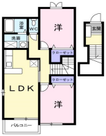 サニー扇屋A　（日向市　原町）＜2LDK・2階＞