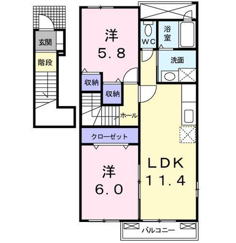 アメニティ・平城　（門川町　平城西）＜2LDK・2階＞201号室