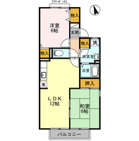 シャルマン平原E　（延岡市　平原町）＜２LDK＞の間取り図