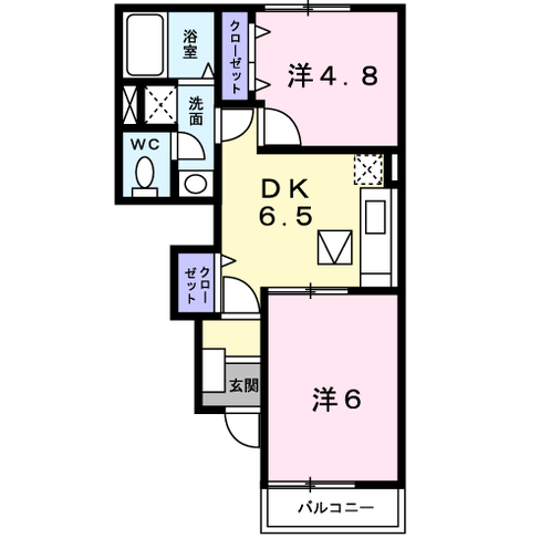 Pine Tree B 　（日向市　富高字新開）＜2DK＞101号室