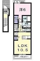 セレーノ日向Ⅰ　(日向市　日知屋）＜1LDK・2階＞の間取り図