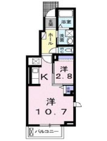 ラフレシール・M　(延岡市　旭ヶ丘)＜1K・1階＞の間取り図