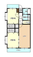 ペガサスハイツ浜　（延岡市　浜町）＜２LDK＞の間取り図