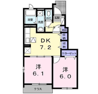 ひまわりB（延岡市　伊形町）＜2DK・1階＞