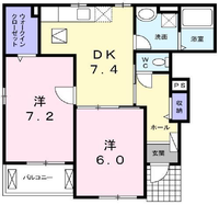 H・CANTIK　Ⅳ　（延岡市　土々呂町）＜1階・2DK＞