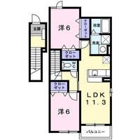 メゾンブリーズA棟　(日向市　曽根町)＜2LDK＞の間取り図