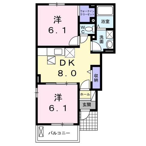 シェーネA　（日向市　日知屋）＜2DK＞101号室