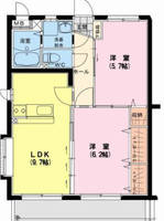 エバーグリーン（延岡　伊形町）＜2LDK＞の間取り図