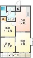 久世アパートA棟 (延岡市 日の出町)<3DK>の間取り図