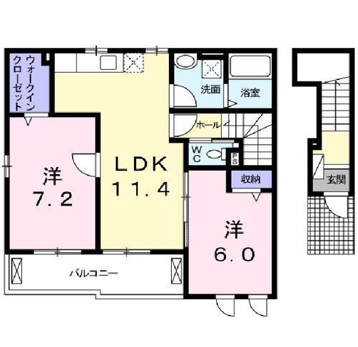 H・CANTIK　Ⅳ　（延岡市　土々呂町）＜2LDK・2階＞