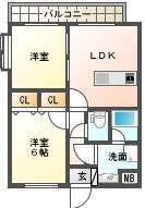 セイントヒルズ（延岡市 伊形町）＜2DK・01号室タイプ＞