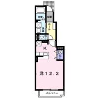  サンフラワー・K　（延岡市　古城町）＜1R・1階＞の間取り図