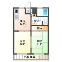 ファーストヒルズA　(延岡市　大貫町)＜2DK＞の間取り図