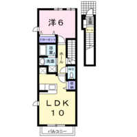 エトナール昴　A棟　（日向市　原町）＜1LDK・2階＞の間取り図