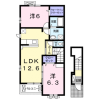 H・CANTIK　VI　（日向市　江良町）＜2LDK・2階＞の間取り図