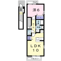 フランジール　(日向市　北町)＜1LDK・2階＞の間取り図