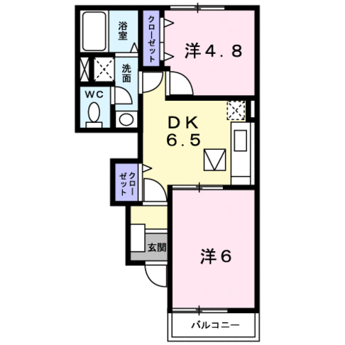 ラフレシール・友A（日向市財光寺）＜2DK＞103号室