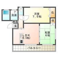 コーラルKAI（延岡市　長浜町）＜２LDK＞の間取り図