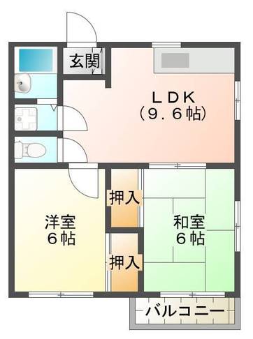 コーポナスF棟(門川町庵川西)＜2LDK＞102号室
