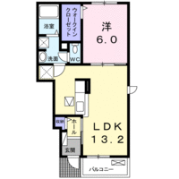エレガンシア・デーアＹⅡ（延岡市　沖田町）＜1LDK＞の間取り図