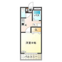 ニュー丸山（延岡市　大貫町）＜1Ｋ・1階＞の間取り図