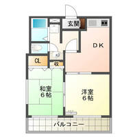 ニュー丸山<2DK>(延岡市 大貫町6丁目)の間取り図