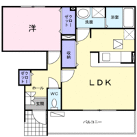 チェリー・ココ(日向市高砂町)＜1LDK＞の間取り図